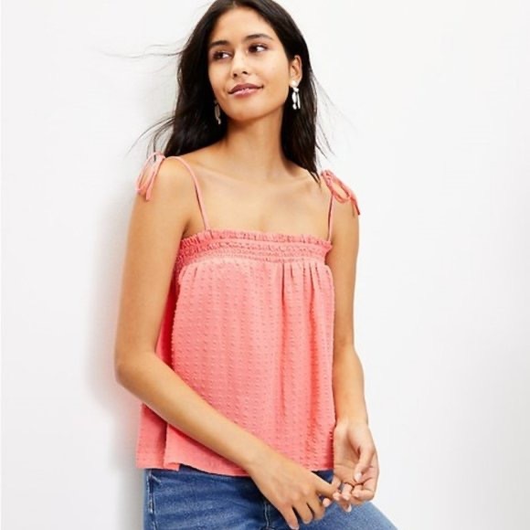NWT Loft Tie Strap Camisole Tank Top coral - Picture 1 of 4